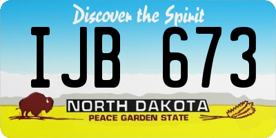 ND license plate IJB673