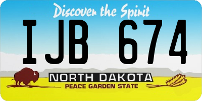 ND license plate IJB674