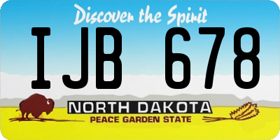 ND license plate IJB678