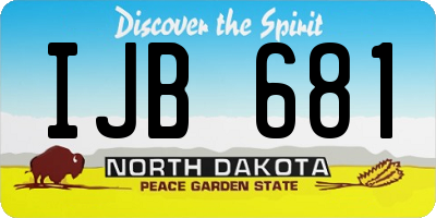 ND license plate IJB681