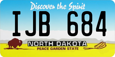 ND license plate IJB684