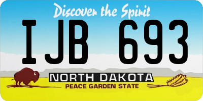 ND license plate IJB693