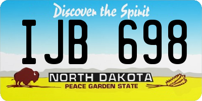 ND license plate IJB698