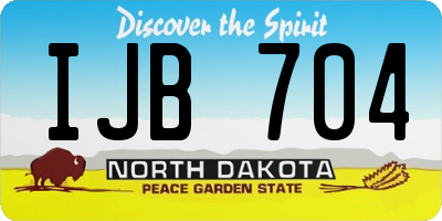 ND license plate IJB704