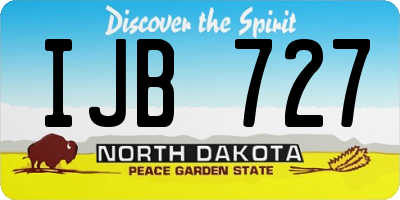 ND license plate IJB727