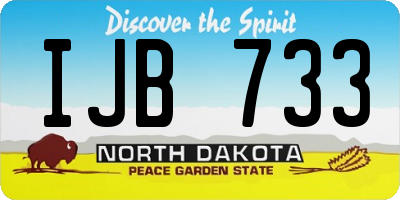ND license plate IJB733