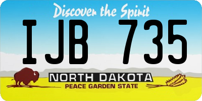 ND license plate IJB735