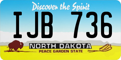 ND license plate IJB736