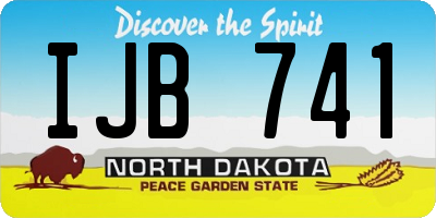 ND license plate IJB741