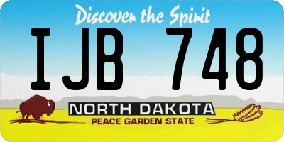 ND license plate IJB748