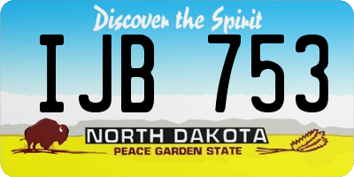 ND license plate IJB753