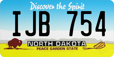 ND license plate IJB754