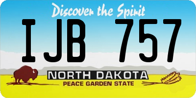 ND license plate IJB757
