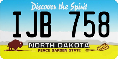 ND license plate IJB758