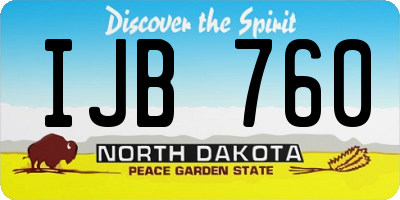 ND license plate IJB760