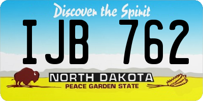 ND license plate IJB762