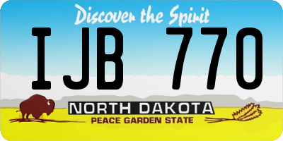 ND license plate IJB770