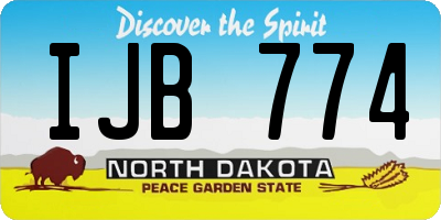 ND license plate IJB774
