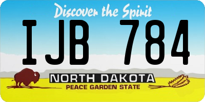 ND license plate IJB784