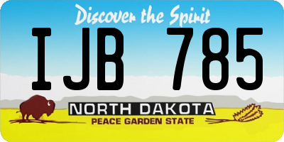 ND license plate IJB785