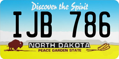ND license plate IJB786