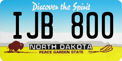 ND license plate IJB800