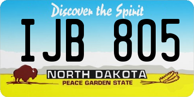 ND license plate IJB805