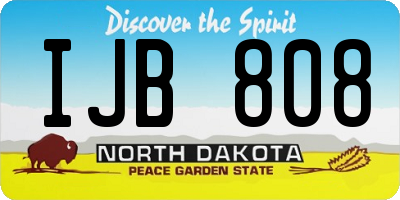 ND license plate IJB808