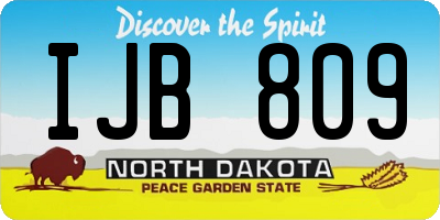 ND license plate IJB809