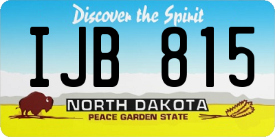 ND license plate IJB815