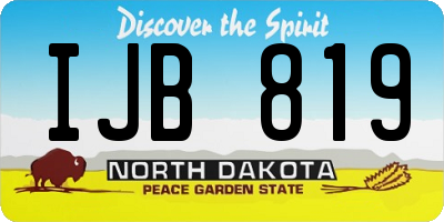 ND license plate IJB819