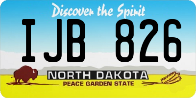 ND license plate IJB826