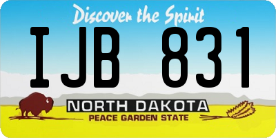 ND license plate IJB831