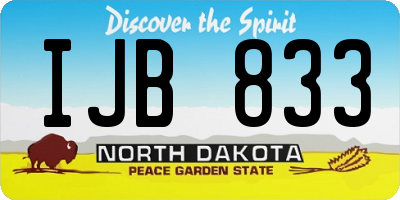 ND license plate IJB833