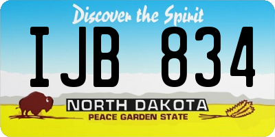 ND license plate IJB834