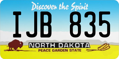 ND license plate IJB835