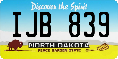 ND license plate IJB839