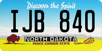 ND license plate IJB840