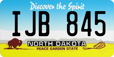 ND license plate IJB845