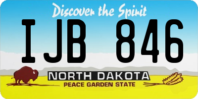 ND license plate IJB846