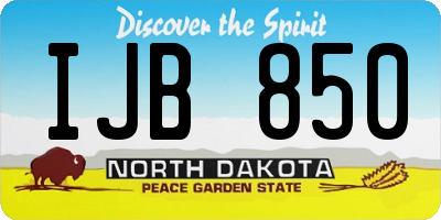 ND license plate IJB850