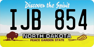 ND license plate IJB854