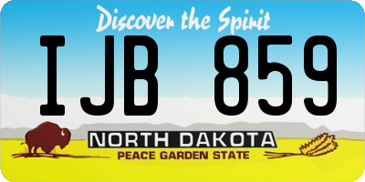 ND license plate IJB859