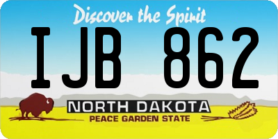 ND license plate IJB862