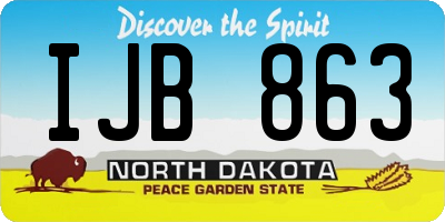 ND license plate IJB863