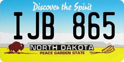 ND license plate IJB865