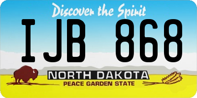 ND license plate IJB868