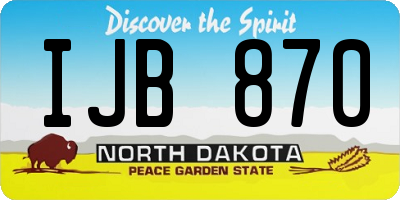 ND license plate IJB870