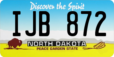 ND license plate IJB872