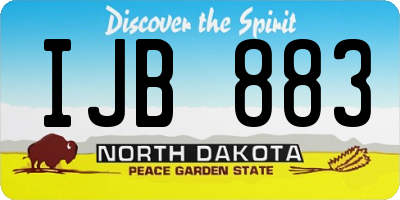 ND license plate IJB883